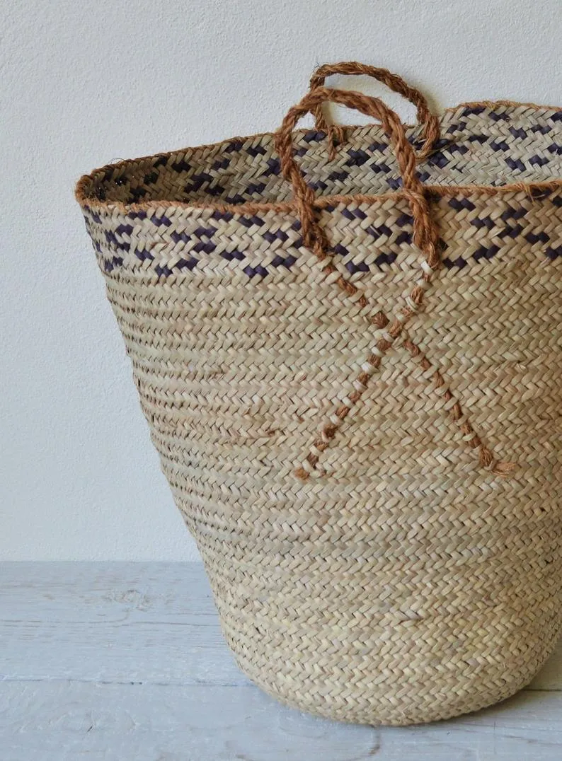 Rustic blue and neutral basket