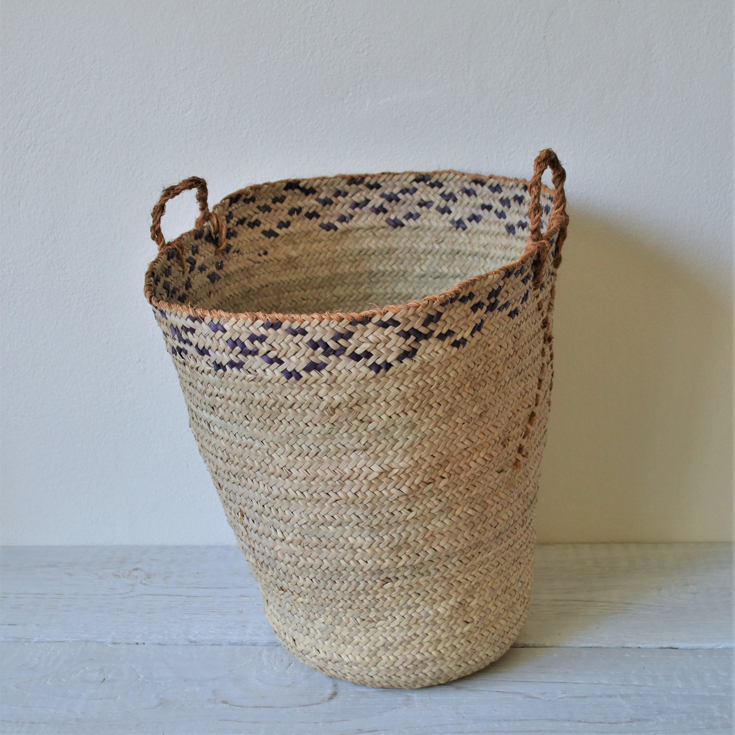 Rustic blue and neutral basket