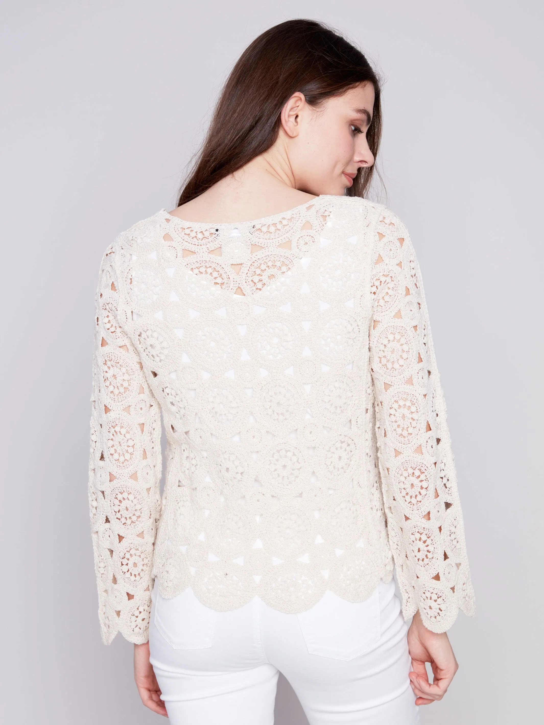 Scalloped Crochet Top - Natural