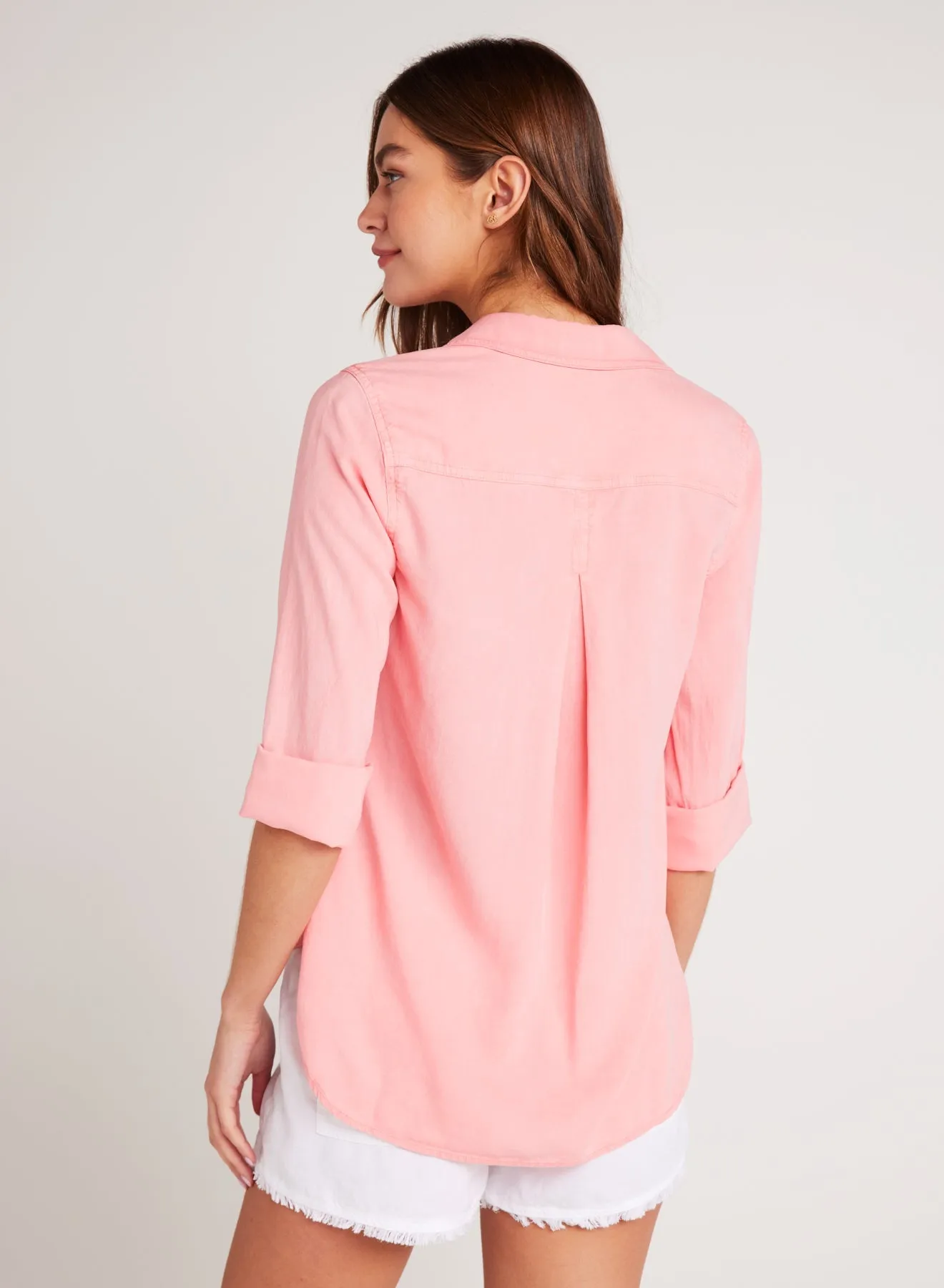 Shirt Tail Button Down - Blossom Pink