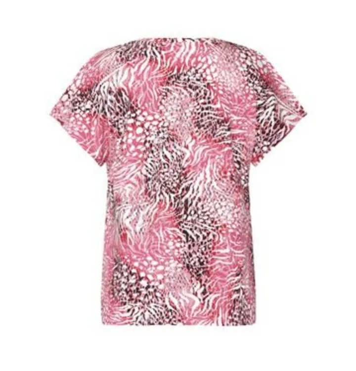 Signature abstract pink print  top