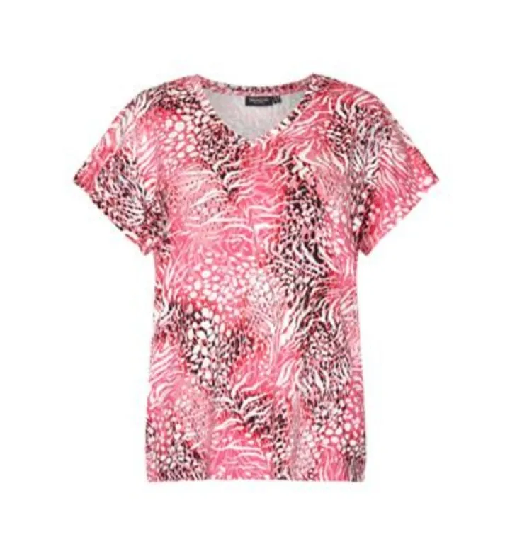 Signature abstract pink print  top