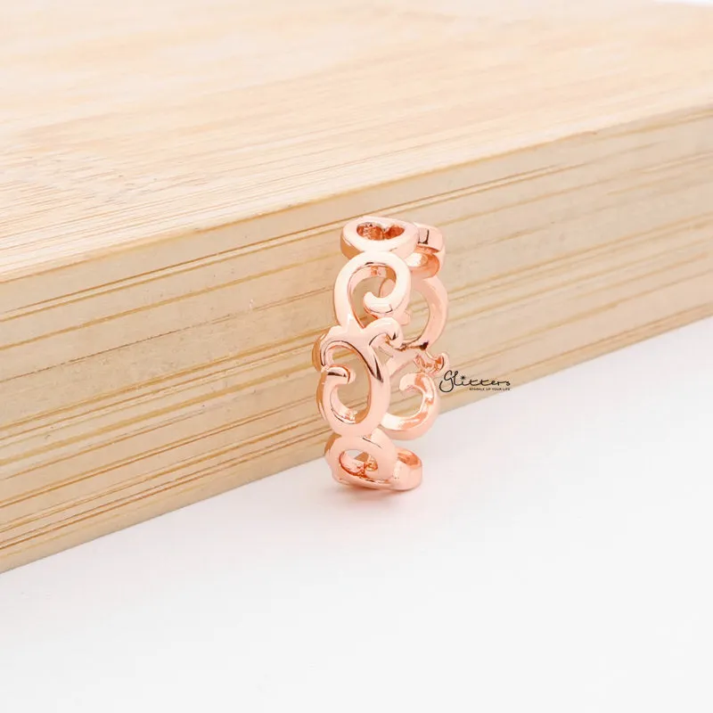 Spiral Pattern Toe Ring - Rose Gold