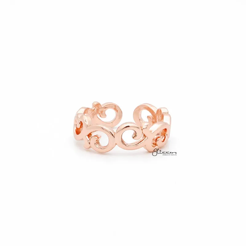 Spiral Pattern Toe Ring - Rose Gold