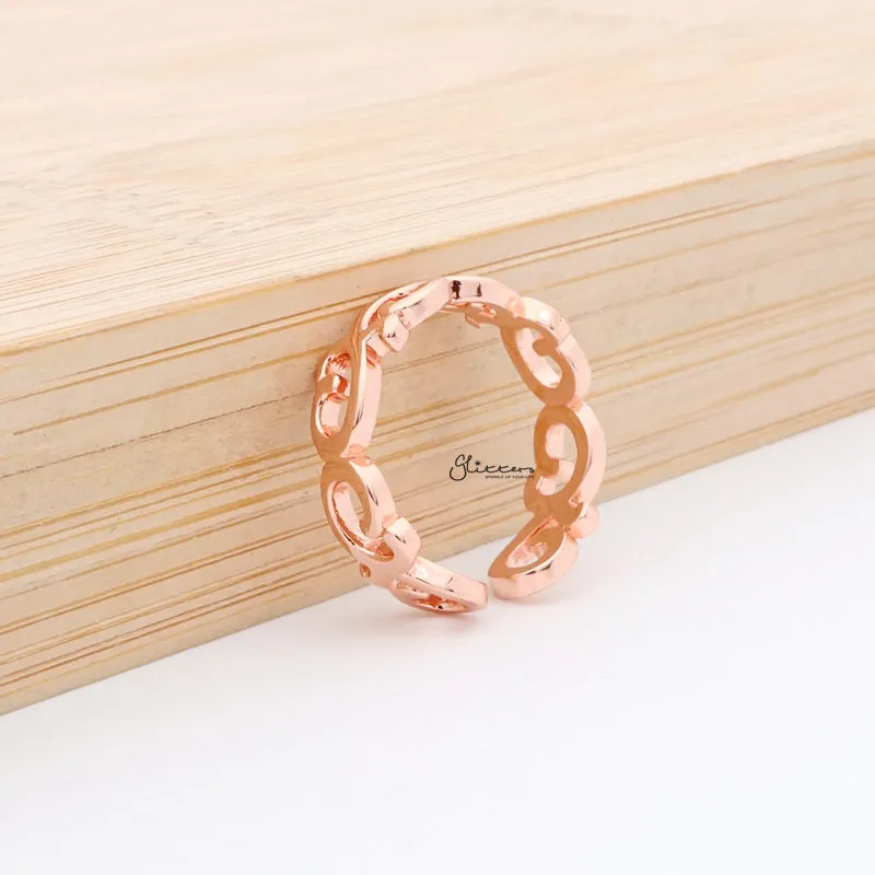 Spiral Pattern Toe Ring - Rose Gold