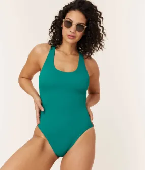 The Tulum One Piece - Eco Nylon - Peacock - Long Torso