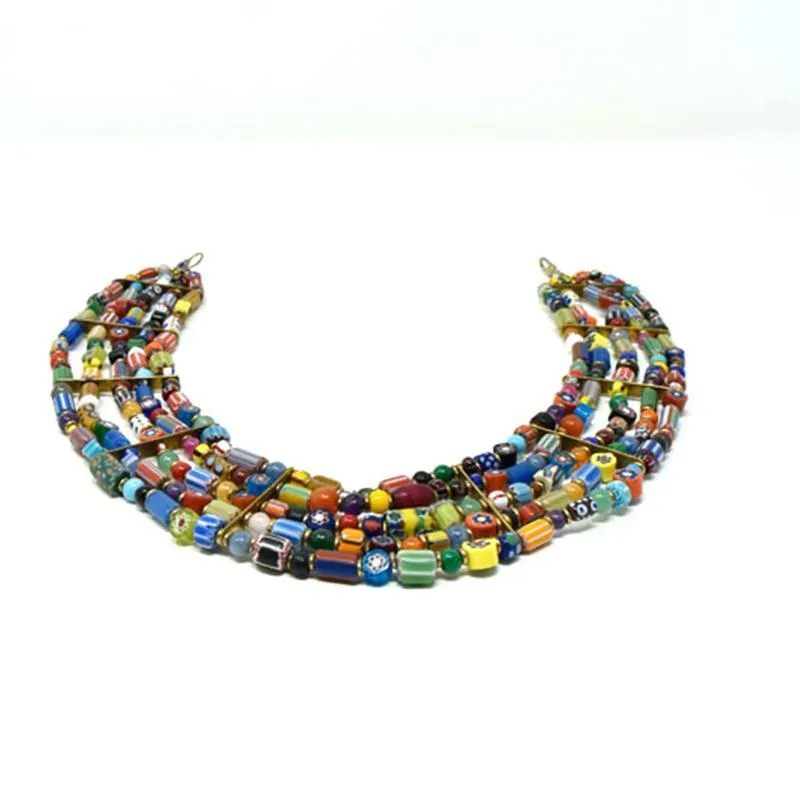 Trade Beads Necklace Five Strand