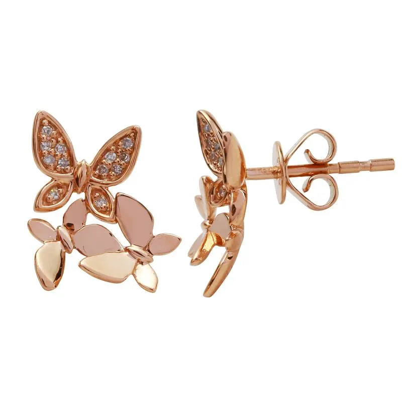 Trio Butterfly Diamond Stud