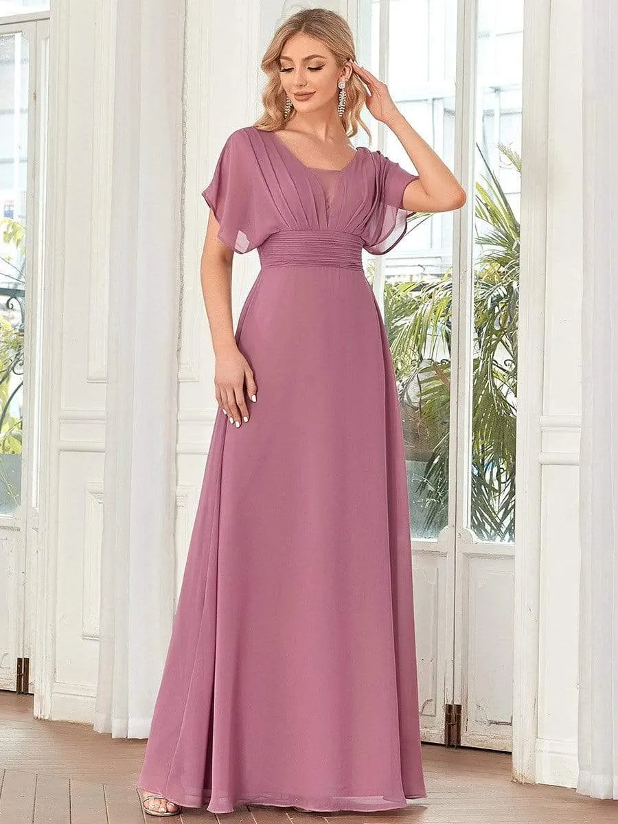 Women's A-Line Empire Waist Maxi Chiffon Evening Dress