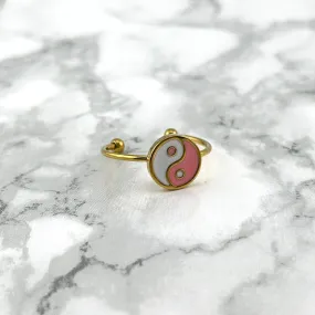 Yin Yang Pink adjustable ring